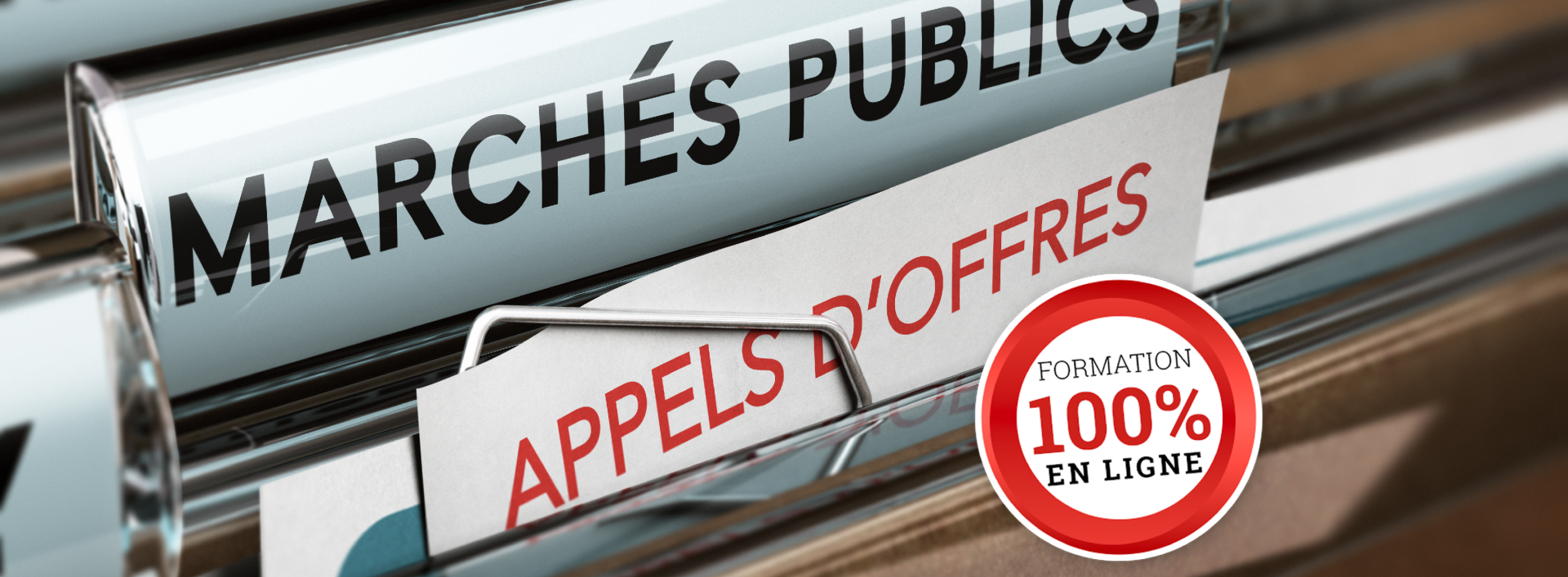 Dossier Marchés Publics + logo Formation 100% en ligne