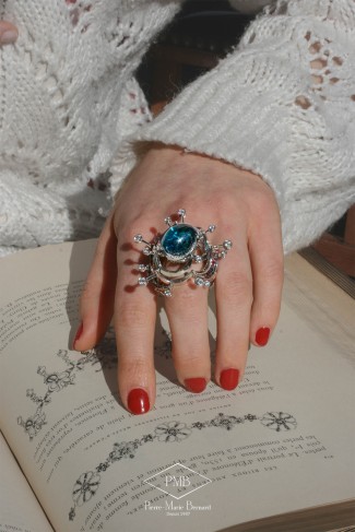 Bague pierre bleue