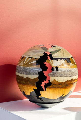 Boule La Terre Marqueterie de paille