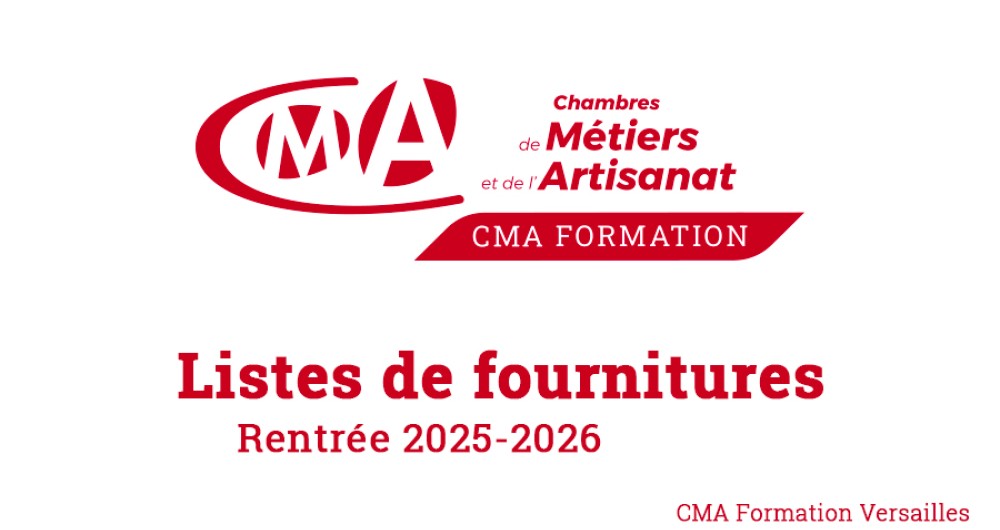 Bandeau liste fournitures CMA Formation Versailles