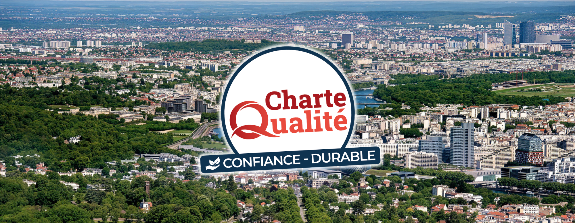 Hauts-de-Seine vus du haut avec logo Charte qualité