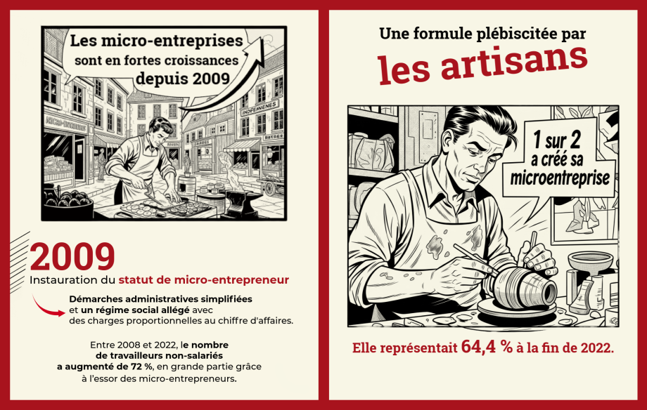 Micro-entreprises en fortes croissances depuis 2009