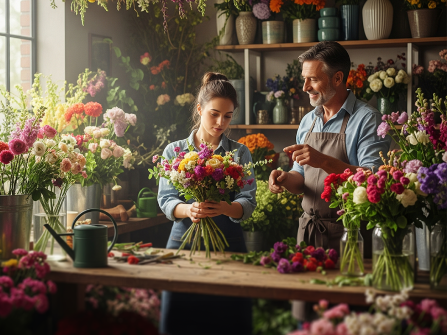 Artisan et son apprentie fleuriste