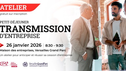 Atelier transmission d'entreprise le 26 janvier 2026 à Versailles