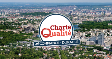 Hauts-de-Seine vus du haut avec logo Charte qualité